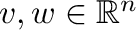 $v,w \in \mathbb{R}^n$