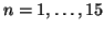 $n=1,\dots,15$
